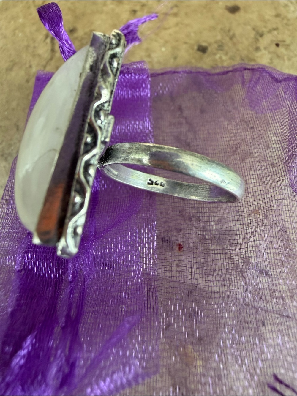 Moonstone Statement Ring_925 stamp_Size 8 - Picture 5 of 6